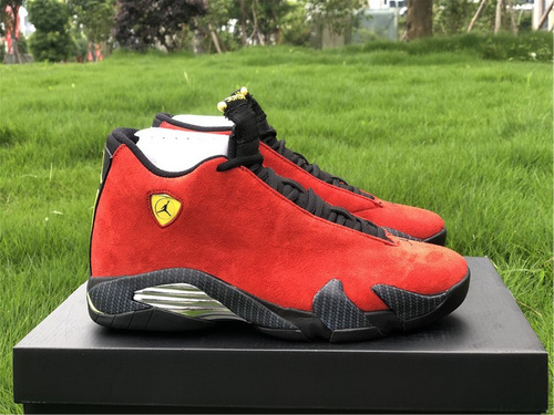 Pure original version_ Air Jordan 14 _Ferrari_ Ferrari color scheme_ the goods number_ 654459-670_ full code shipment 40--47.5-57416602